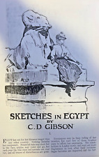 1899 Artist C. D. Gibson Sketches in Egypt Cairo Nile River illustrated picture