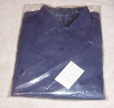 Vintage 1976 NOS Military Men’s Wool/Poly 17 x 34 LS Button Shirt Tropical Blue picture