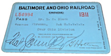 1911 BALTIMORE & OHIO RAILROAD EMPLOYEE PASS #54994 picture