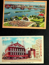 15 antique Boston, MA linen era post card lot #112 picture