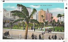 Vintage Florida Linen Postcard Miami Bayfront Park Biscayne picture