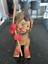 VINTAGE HENNING NORWAY HAND CARVED WOOD TROLL GNOME FOLK ART FIGURINE 9” picture