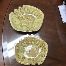 Ash Trays Vintage Yellow/ Brown Pair Has Some Small Chips In Pictures picture