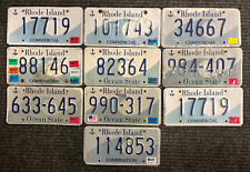Bulk Lot of 10 Rhode Island License Plates .. ANCHOR, WAVE GRAPHIC & OCEAN STATE picture