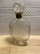 Vintage Schenley Whiskey Liquor Embossed Glass Bottle Decanter w/ Cork Top 1953 picture