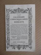 1915 John Wanamaker Co. Christmas Cards and Booklets Calendar Catalog Antique   picture