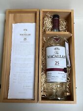 The Macallan Scotch Whiskey 25 Year 750ml Empty Bottle And Wooden Box picture