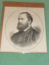 LORD STANLEY CUP Antique Print 1878 Fred A. Stanley MP New Secretary for War NHL picture