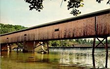 Postcard Ashtabula Ohio Covered Bridge At Harpersville Ohio Over Grand River UNP picture