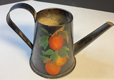 Vintage Farmhouse Style Hand Painted Fruit Toleware Watering Can picture