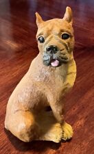 Adorable Brown Boxer Dog Figurine With Tongue Sticking Out. 5” Tall picture