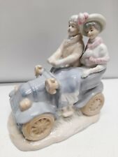 Vtg Victorian Edwardian Couple Driving Antique Car Ceramic Glazed Taiwan  picture