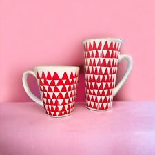 2016 Starbucks Coffee Tea Mugs 14.3 fl oz and 9.63 fl oz red & white picture