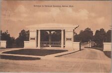 Entrance to Oakwood Cemetery Adrian Michigan Postcard,1908 picture