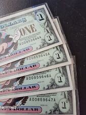 4- 1996 Disney Dollars A- Series Consecutive Serial # Uncirculated picture