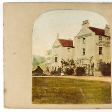 Tinted Matlock Bath Resort Stereoview c1855 Derbyshire Dales England Photo A2648 picture
