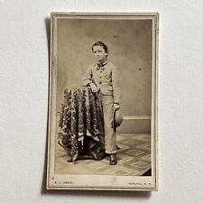 Antique CDV Photograph Adorable Boy Great Attire Civil War Era ID Batavia NY picture