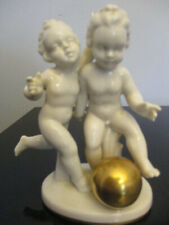 Antique Gerold Porzellan Cherub Putti Boys Gold Gilt Ball Porcelain Figurine picture
