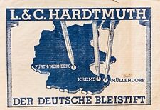 1941 vintage L&C HARDTMUTH PENCIL ADVERTISING STAMP Germany Nürnberg KOH-I-NOOR picture