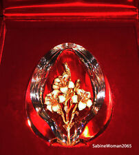 NEW in RED BOX STEUBEN glass EGG 18K GOLD Ornament faberge gem heart Spring art picture