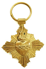 Sacred Heart Cross Pendant Vintage Medal Sacre Coeur picture