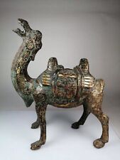 Chinese Old bronze handmade Build Gold-plated camel Home Decoration picture