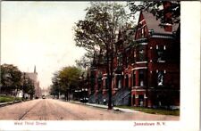 Jamestown, NY, West Third St., Residences, Trolley, Postcard, c1906 #2039 picture