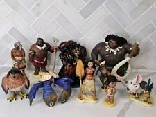 Disney Moana Deluxe Figurine 10 figures Complete Set EUC-- No Box picture