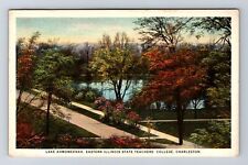 Charleston IL-Illinois, Lake Ahmoweenah, State Teachers College Vintage Postcard picture