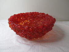Vintage SPAGHETTI LUCITE Spun Plastic Bowl RARE Mid Century Orange /Red picture