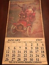 The J&M Haffen Brewing co. 1907 Calendar LARGE Advertising Reproduction 19x11” picture