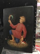 Vintage Russian Jewelry Trinket Box Fairy Tale  Artist Hand Painted Multicolored picture
