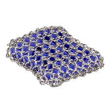 Lodge Cast Iron Square Chainmail Scrubbing Pad, 1, Blue Dishwasher safe NEW picture