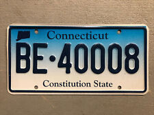 VINTAGE CONNECTICUT LICENSE PLATE BLUE/ WHITE FADE RANDOM LETTERS/NUMBERS NICE picture