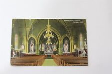  1913 Glossy Colorized Postcard Interior of Catholic Church, Pontiac, MI Antique picture