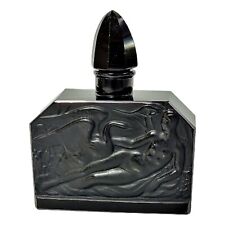 Antique Art Deco Hoffman Leda and the Swan Black Glass Perfume Bottle picture