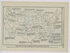 1927 US Map of Major Railroad Projects Completed/Underway in 1926. Magazine Page picture