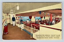 Chicago IL, S.S. Edgewater Interior Yacht Club Illinois Vintage Postcard picture