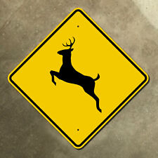 Deer crossing warning highway marker road sign buck doe fawn wildlife 16x16 picture