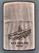 Vintage 1967 USS Coral Sea CVA 43 Chrome Zippo Lighter picture