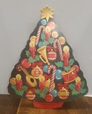 Vintage DieCut Christmas Tree Double Sided Window Wall Decoration 13x10