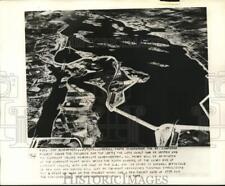 1954 Press Photo Aerial view of St. Lawrence River before dam project picture