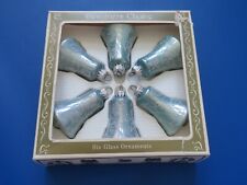6 Christmas by Krebs Vintage Light Blue Glass Bell Ornaments Designers Choice picture