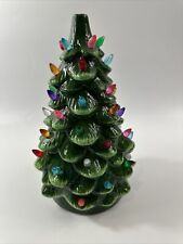 Vintage 11.5 Inch Lighted Tabletop Ceramic Christmas Tree battery operated picture