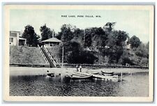 c1930's Pike Lake Park Falls Pavilion Boat Scene Wisconsin WI Vintage Postcard picture