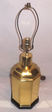Vintage Brass Octagon Tin Canister Ginger Jar Table Lamp With 3-Way Light picture