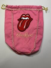 Custom Crown Royal Pink Bag w/ Rolling Stones Lips Mouth Patch picture