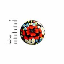 Red Flowers Button Japanese Japan Geisha Style Brooch Jacket Lapel Pin 1
