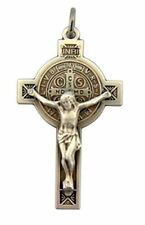 HMHReligiousMfg Sterling Silver Saint Benedict Protection Against Evil Crucifix picture
