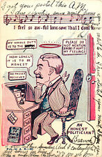 An Honest Politician? Comic Humor Antique Postcard Posted 1907 picture